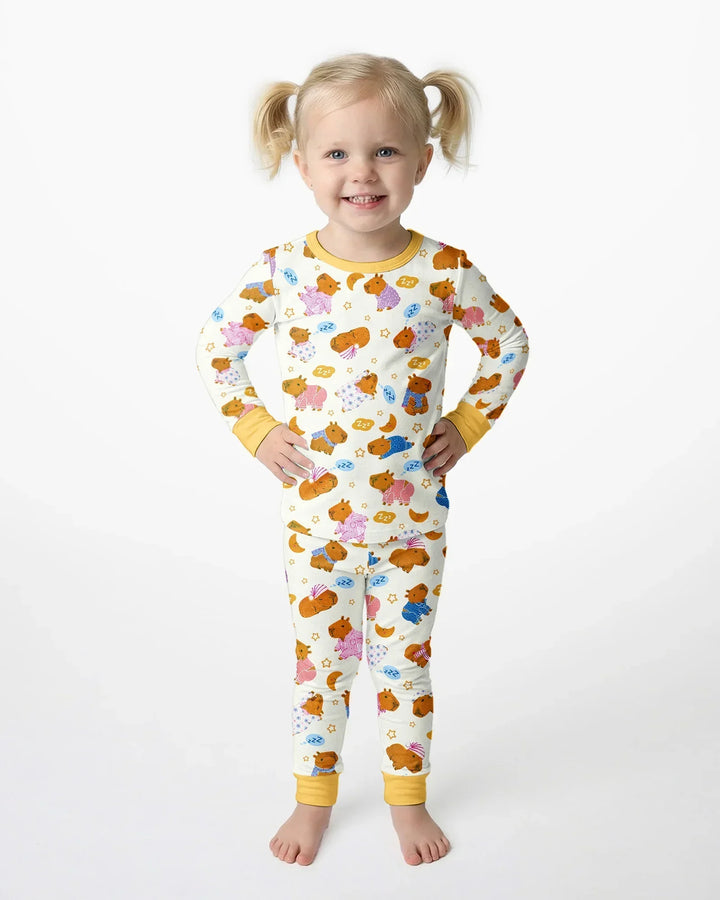 Zweiteiliges Langarm-Pyjama-Set mit Sommerfrüchten