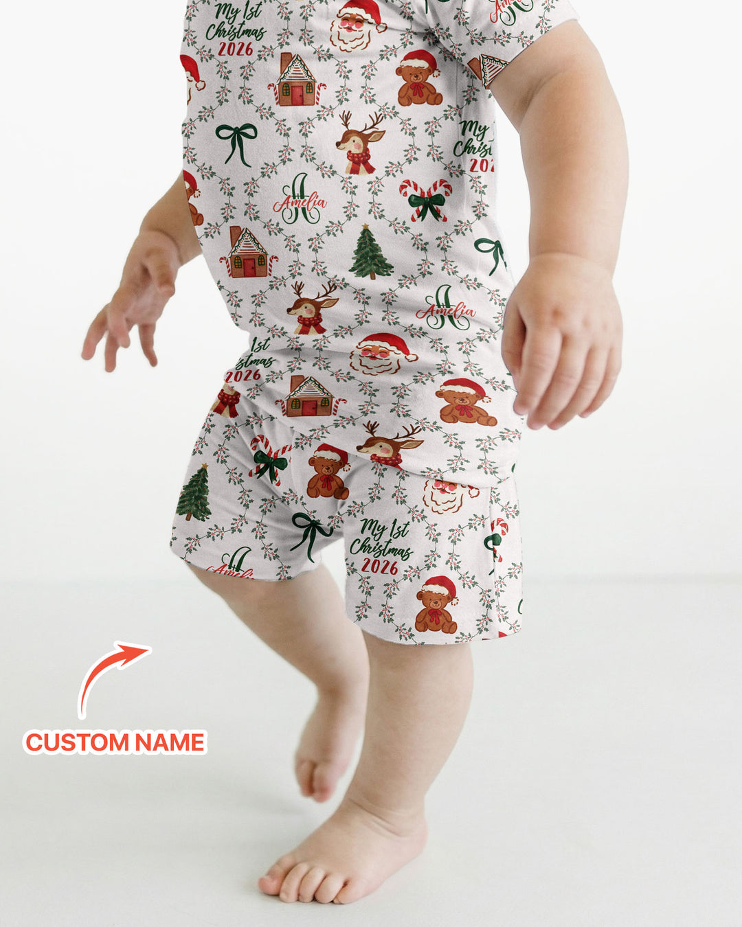 Zweiteiliges Pyjama-Set mit kurzen Ärmeln und Shorts im Sommer-Design