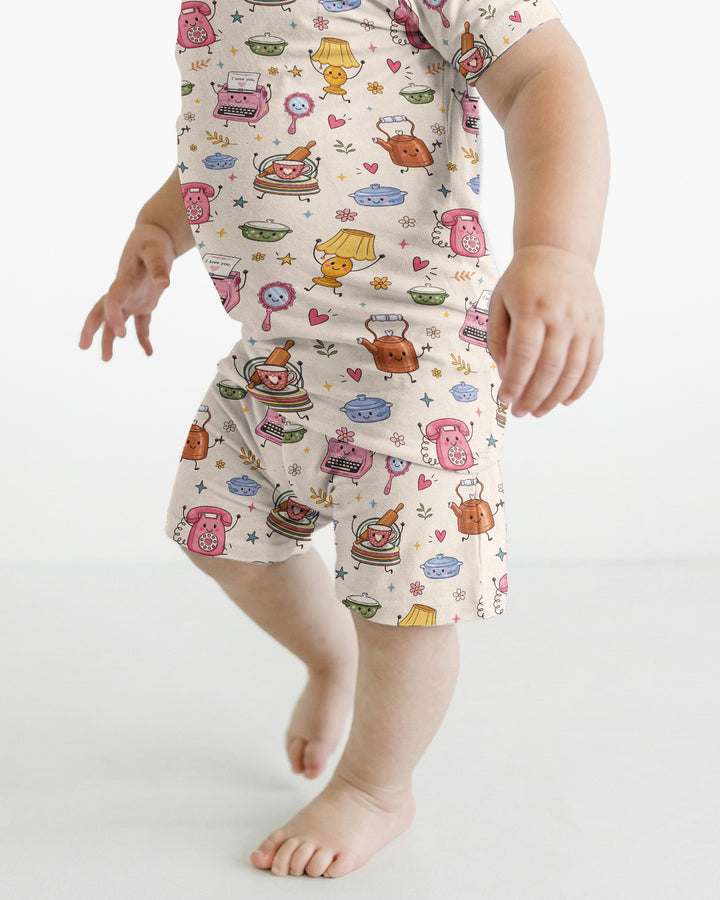 Schlafanzug-Set zweiteilig, kurze Ärmel, kurze Hose, Bambus