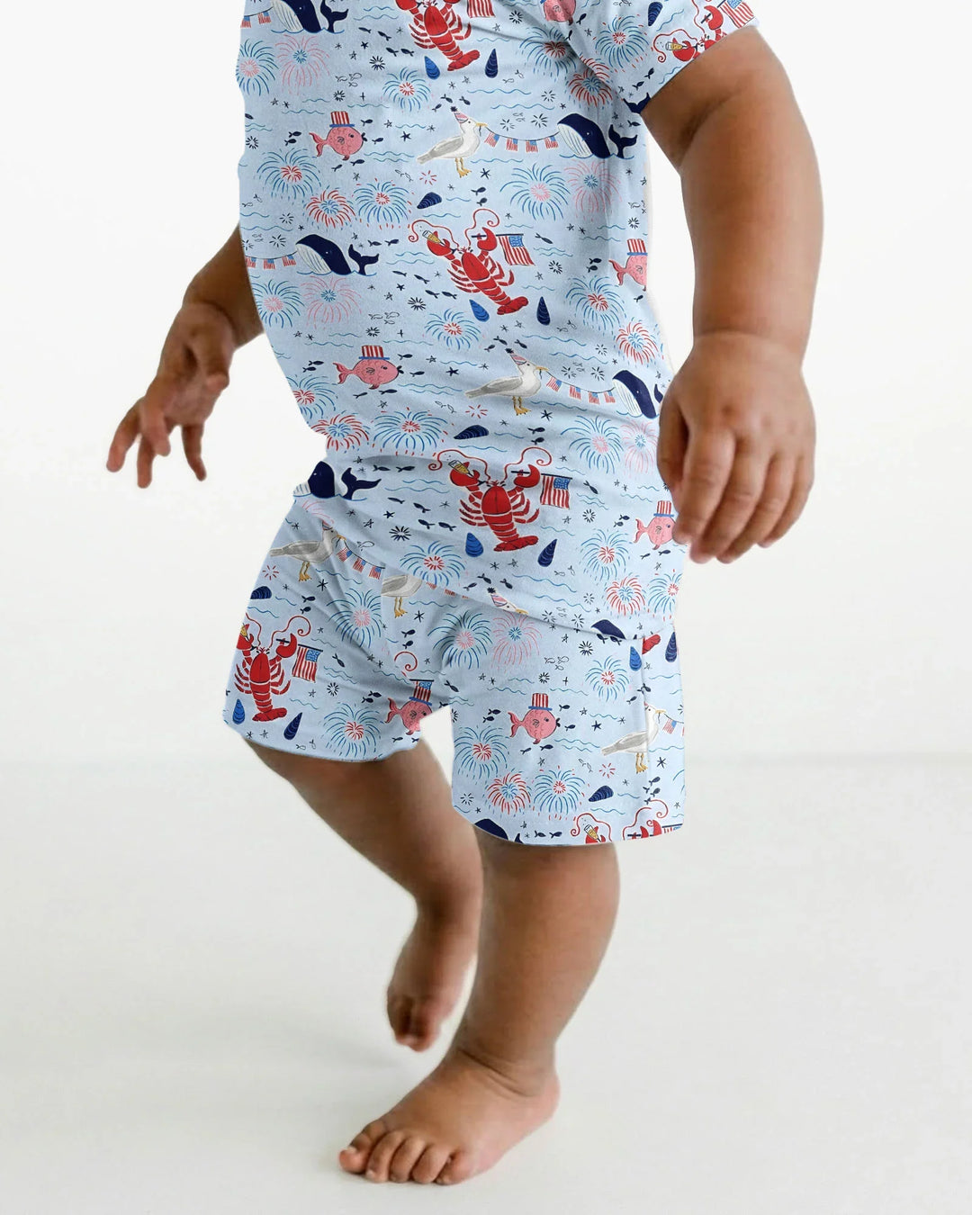 Schlafanzug-Set zweiteilig, kurze Ärmel, kurze Hose, Bambus