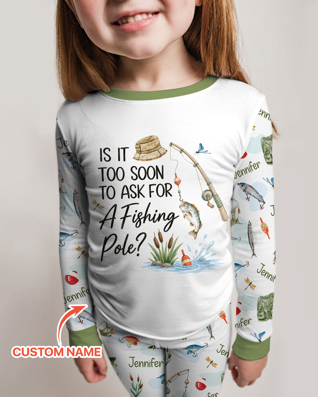 Is It Too Soon To Ask For A Fishing Pole Bamboo Two Piece Long Sleeve Pajama Set