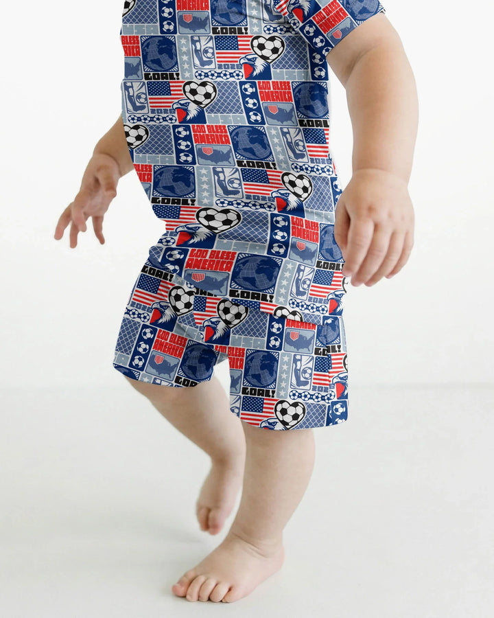 Schlafanzug-Set zweiteilig, kurze Ärmel, kurze Hose, Bambus