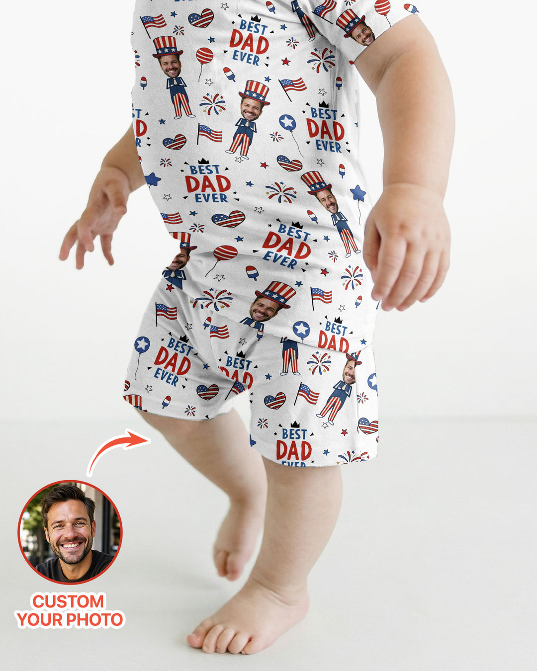 Zweiteiliges Pyjama-Set mit kurzen Ärmeln und Shorts im Sommer-Design