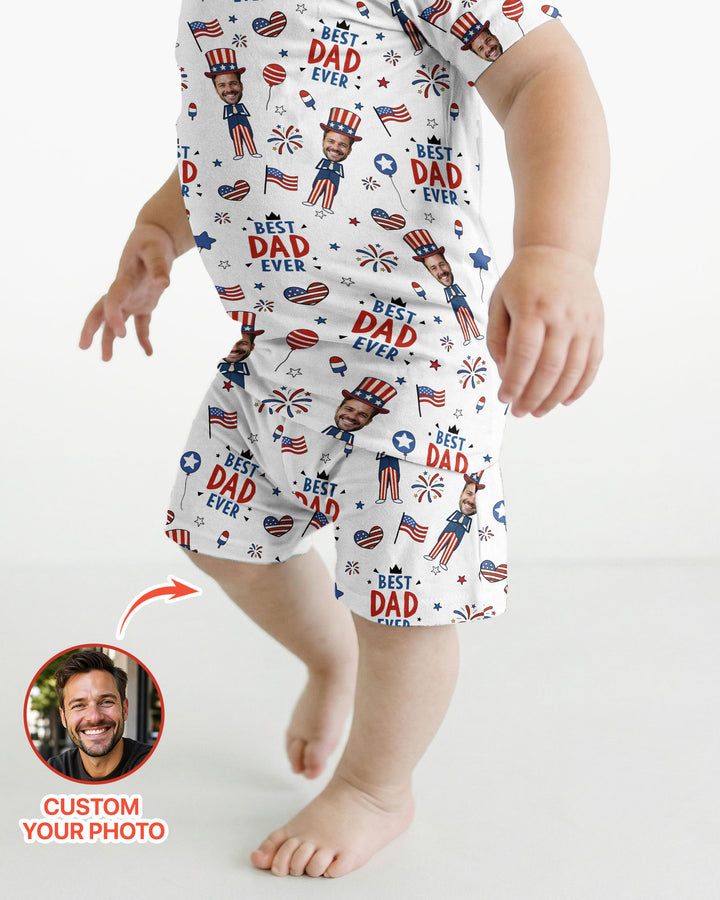 Zweiteiliges Pyjama-Set mit kurzen Ärmeln und Shorts im Sommer-Design