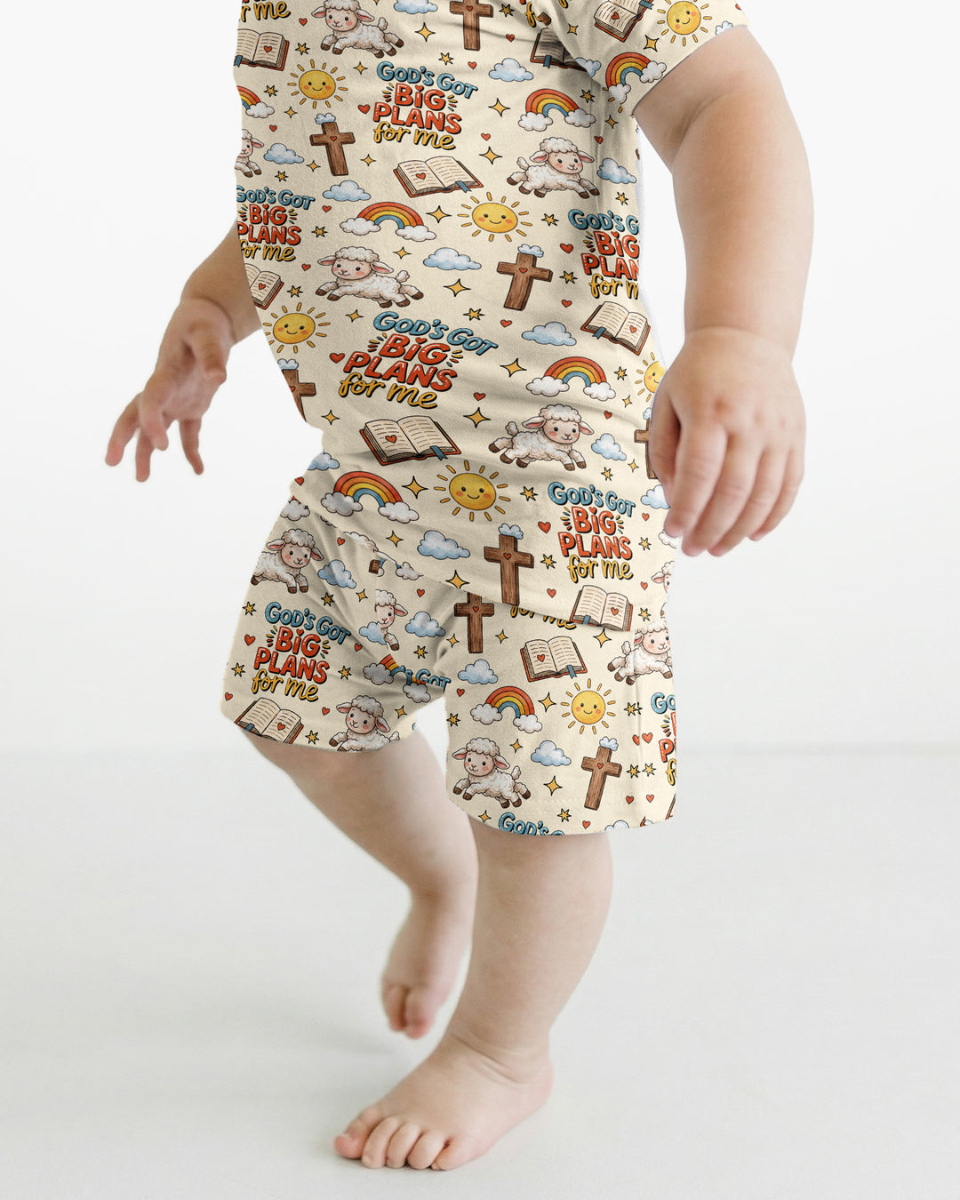 Template Zweiteiliges Pyjama-Set mit kurzen Ärmeln und Shorts