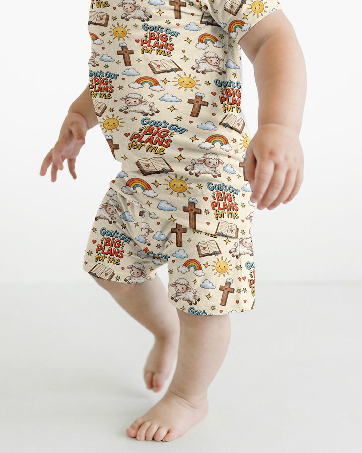 Template Zweiteiliges Pyjama-Set mit kurzen Ärmeln und Shorts