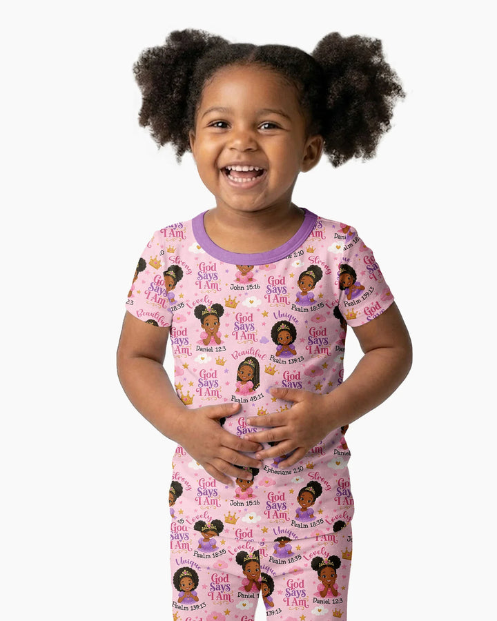 Zweiteiliges, kurzärmliges Pyjama-Set mit Marienkäfern