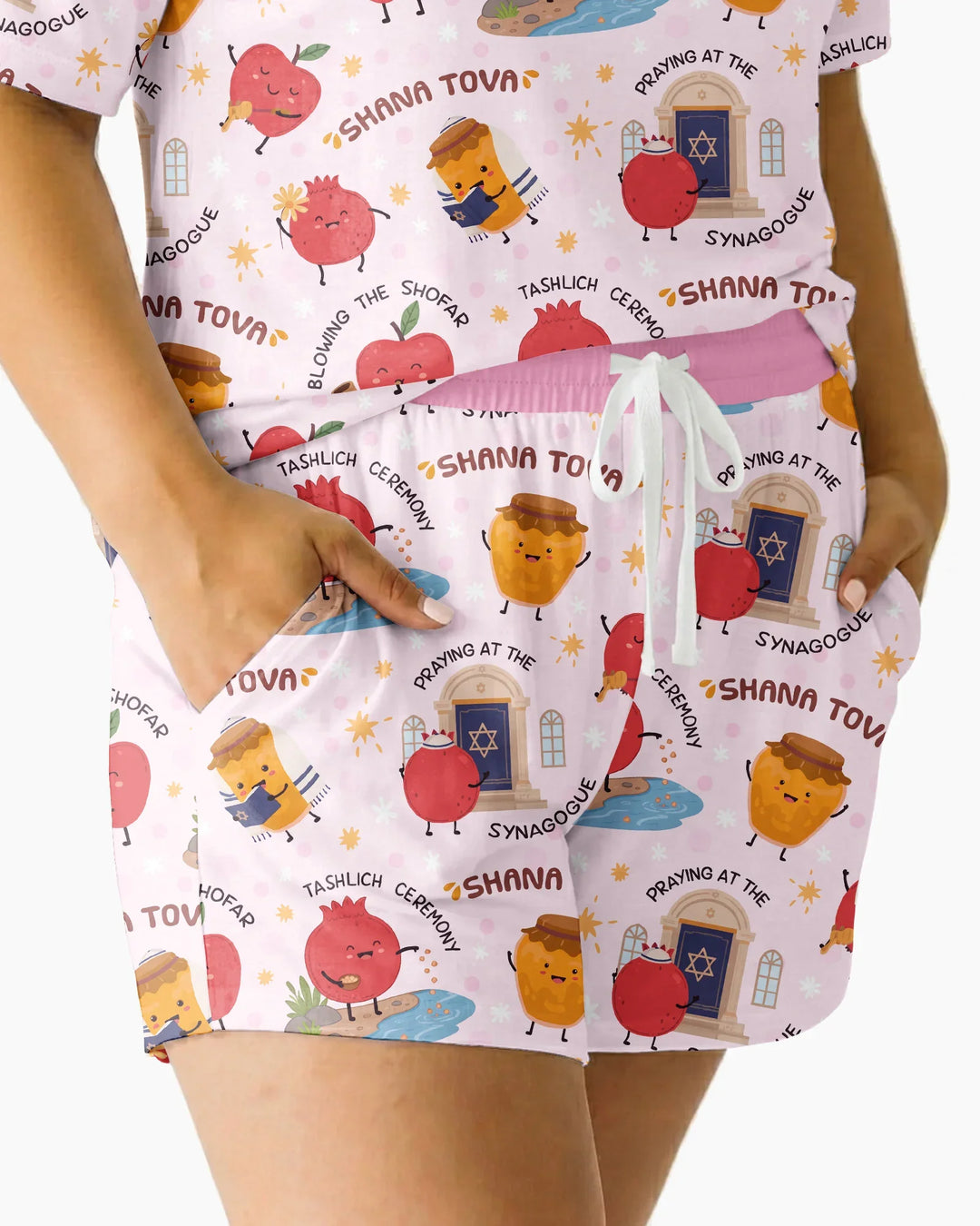 Sweet Sacred Moments Family Matching Bamboo Women Short Sleeve Short Pajama Set
