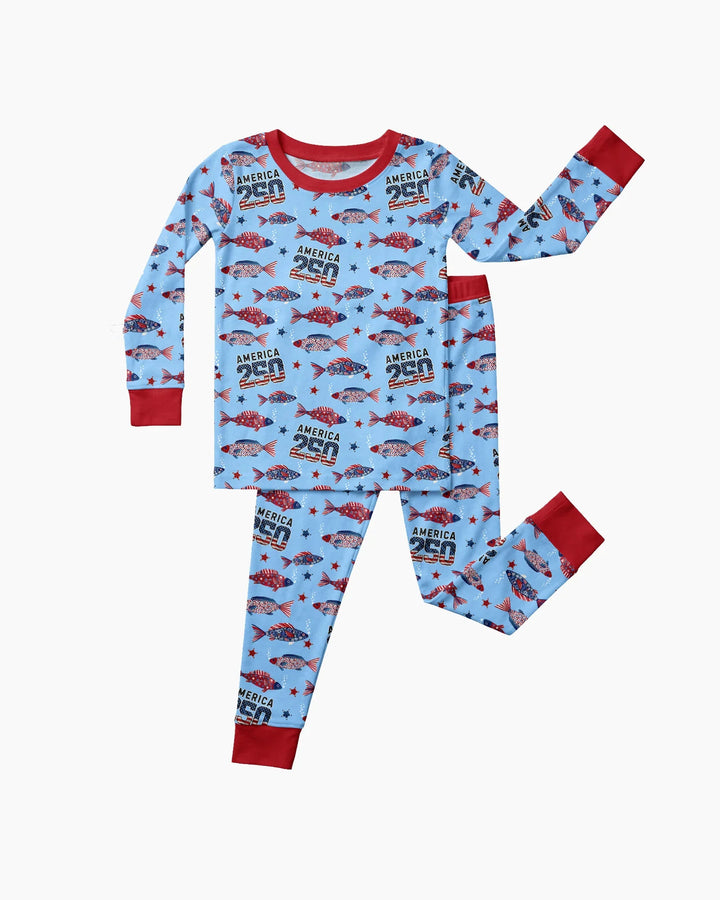 Zweiteiliges Langarm-Pyjama-Set mit Sommerfrüchten