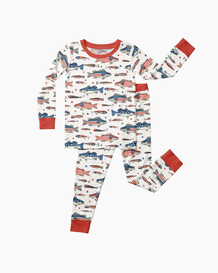 Zweiteiliges Langarm-Pyjama-Set mit Sommerfrüchten