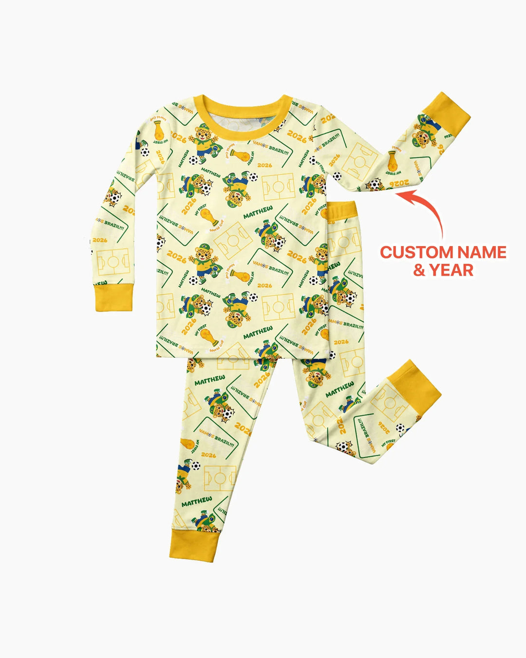 Zweiteiliges Langarm-Pyjama-Set mit Sommerfrüchten