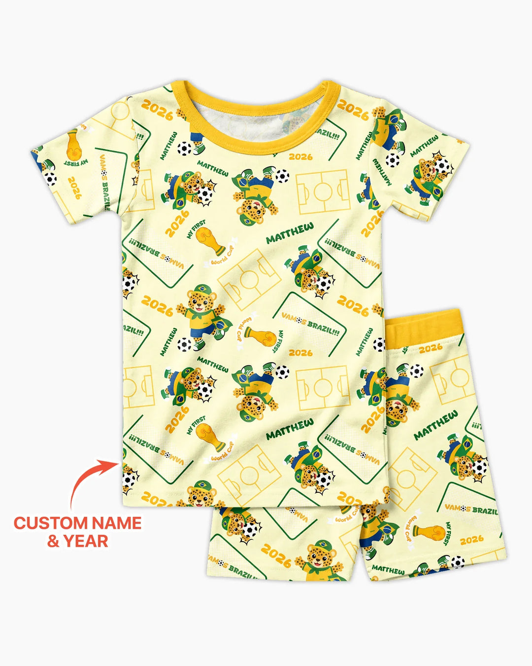 Zweiteiliges Pyjama-Set mit kurzen Ärmeln und Shorts im Sommer-Design