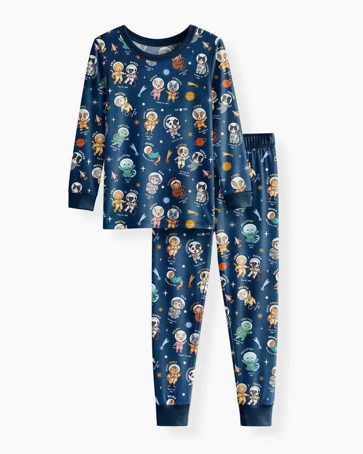 Zweiteiliges Langarm-Pyjama-Set mit Sommerfrüchten