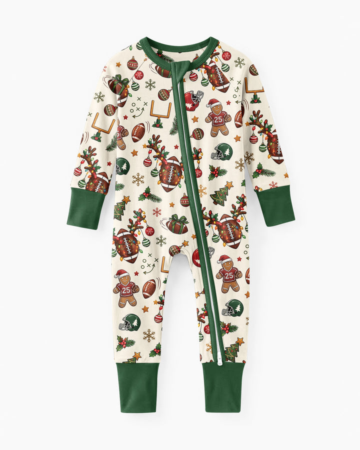 Football Christmas Merry Kickmas Bamboo Convertible Zippy