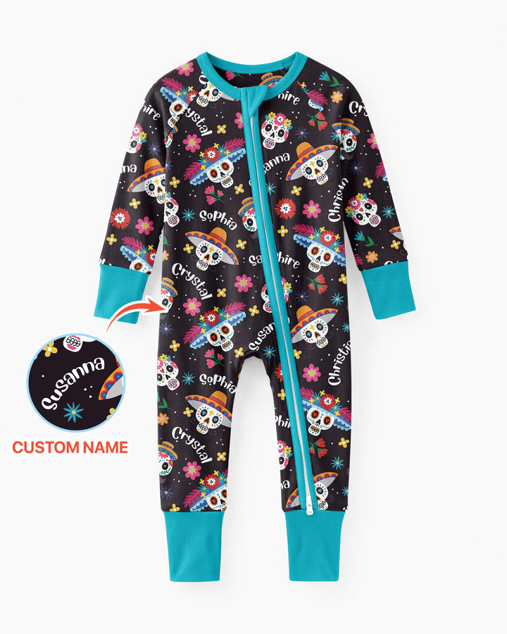 Custom Name Dia De Los Muertos Bamboo Convertible Zippy