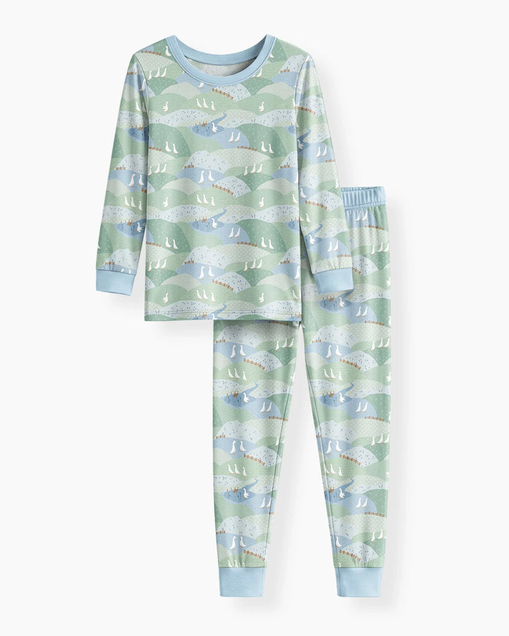 Zweiteiliges Langarm-Pyjama-Set mit Sommerfrüchten