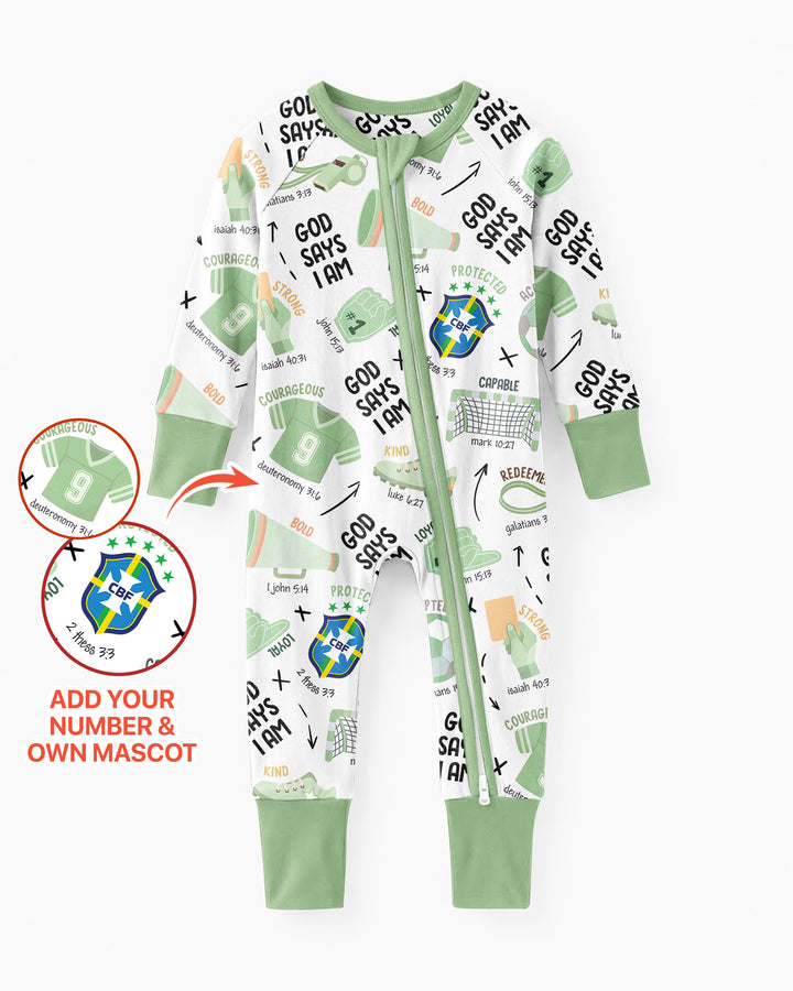 Personalized God Says I Am SOCCER Bamboo Convertible Zippy