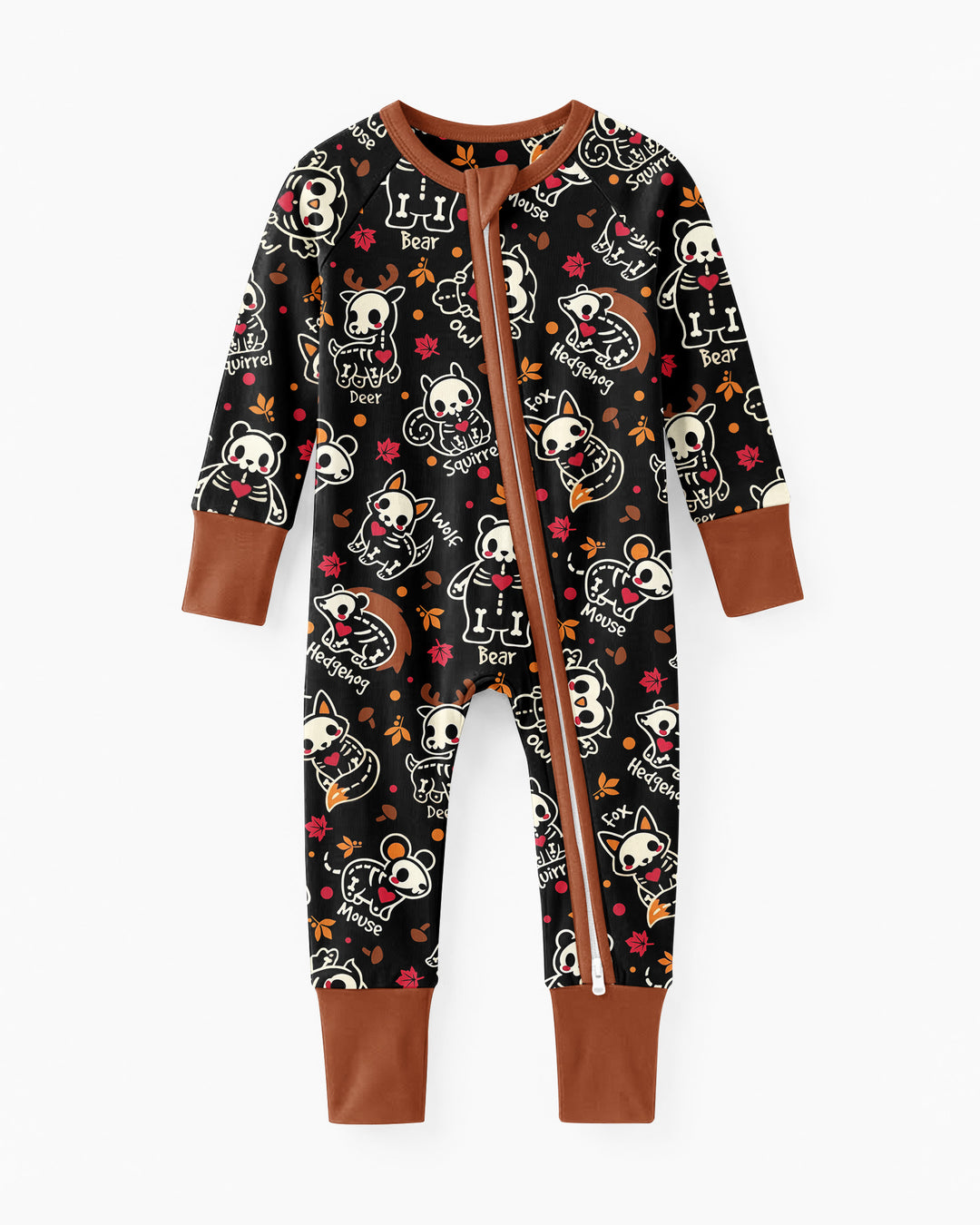 Kawaii Skeleton Woodland Animals Bamboo Convertible Zippy