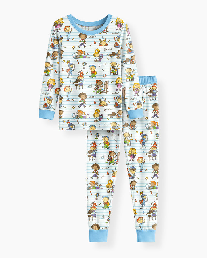 Zweiteiliges Langarm-Pyjama-Set mit Sommerfrüchten