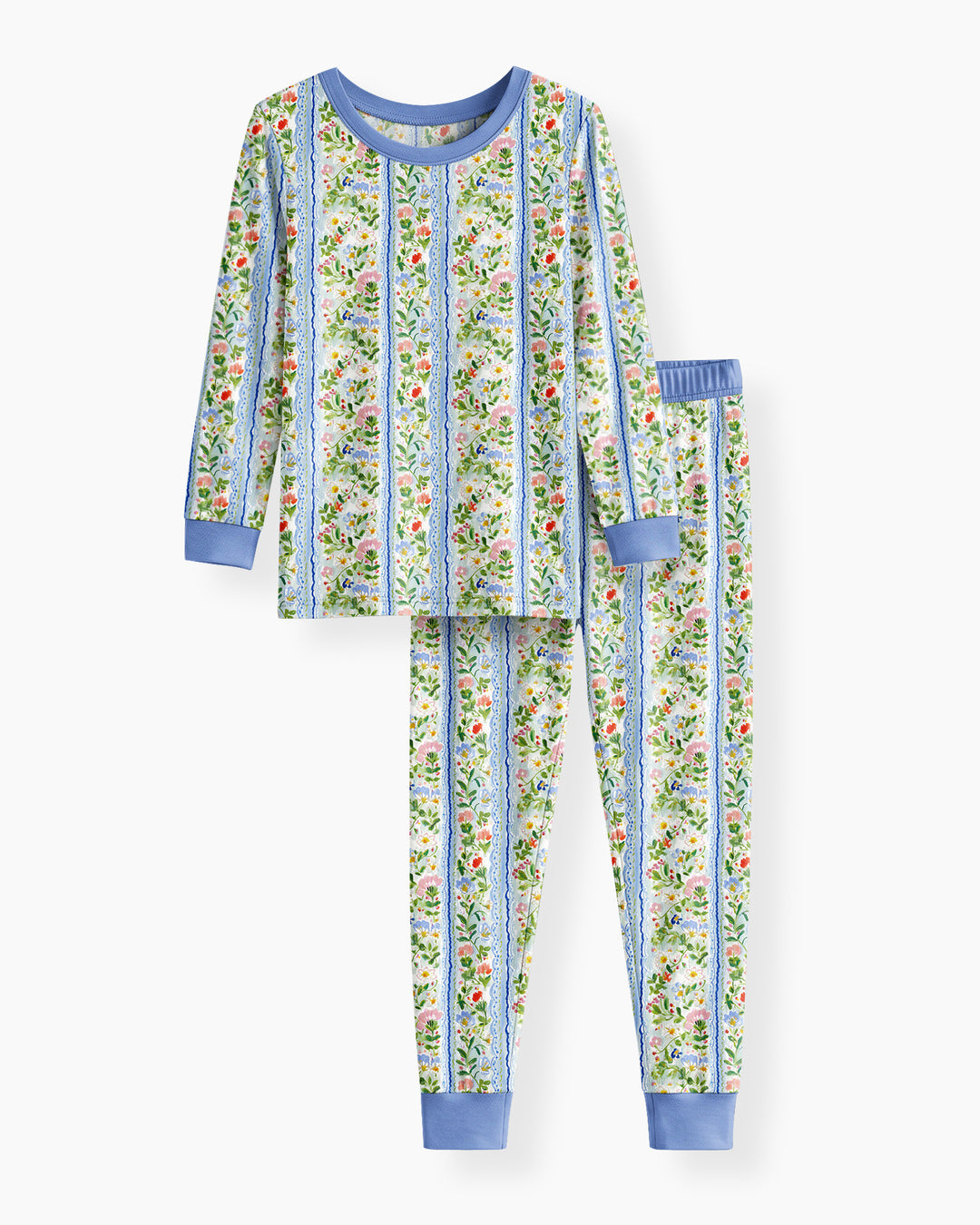 Pastel Floral Girl Bamboo Two Piece Long Sleeve Pajama Set