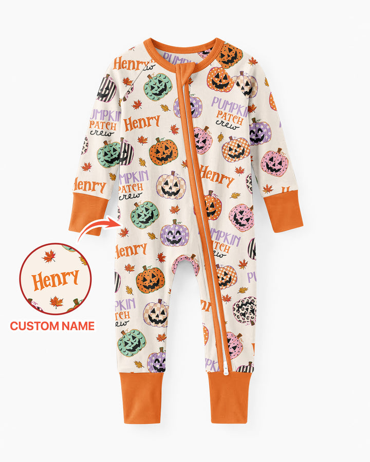 Custom Name Pumpkin Patch Crew Bamboo Convertible Zippy