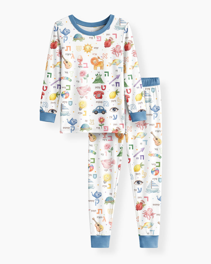 Zweiteiliges Langarm-Pyjama-Set mit Sommerfrüchten