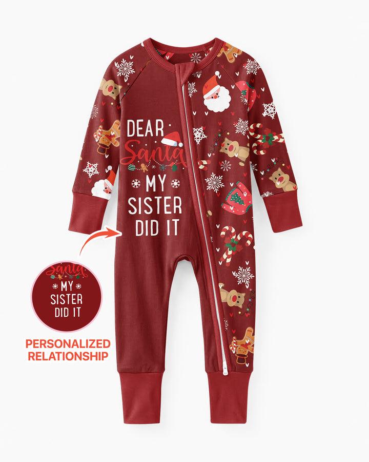 Personalized Dear Santa My Sister/Brother Did It Bamboo Convertible Zippy