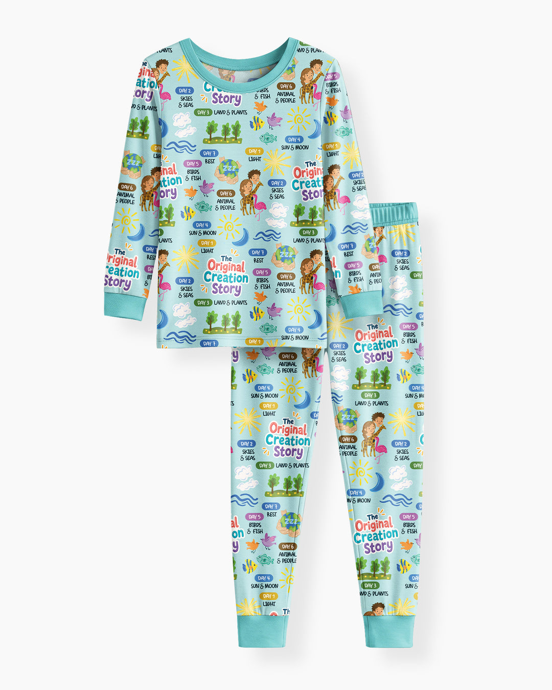 Zweiteiliges Langarm-Pyjama-Set mit Sommerfrüchten