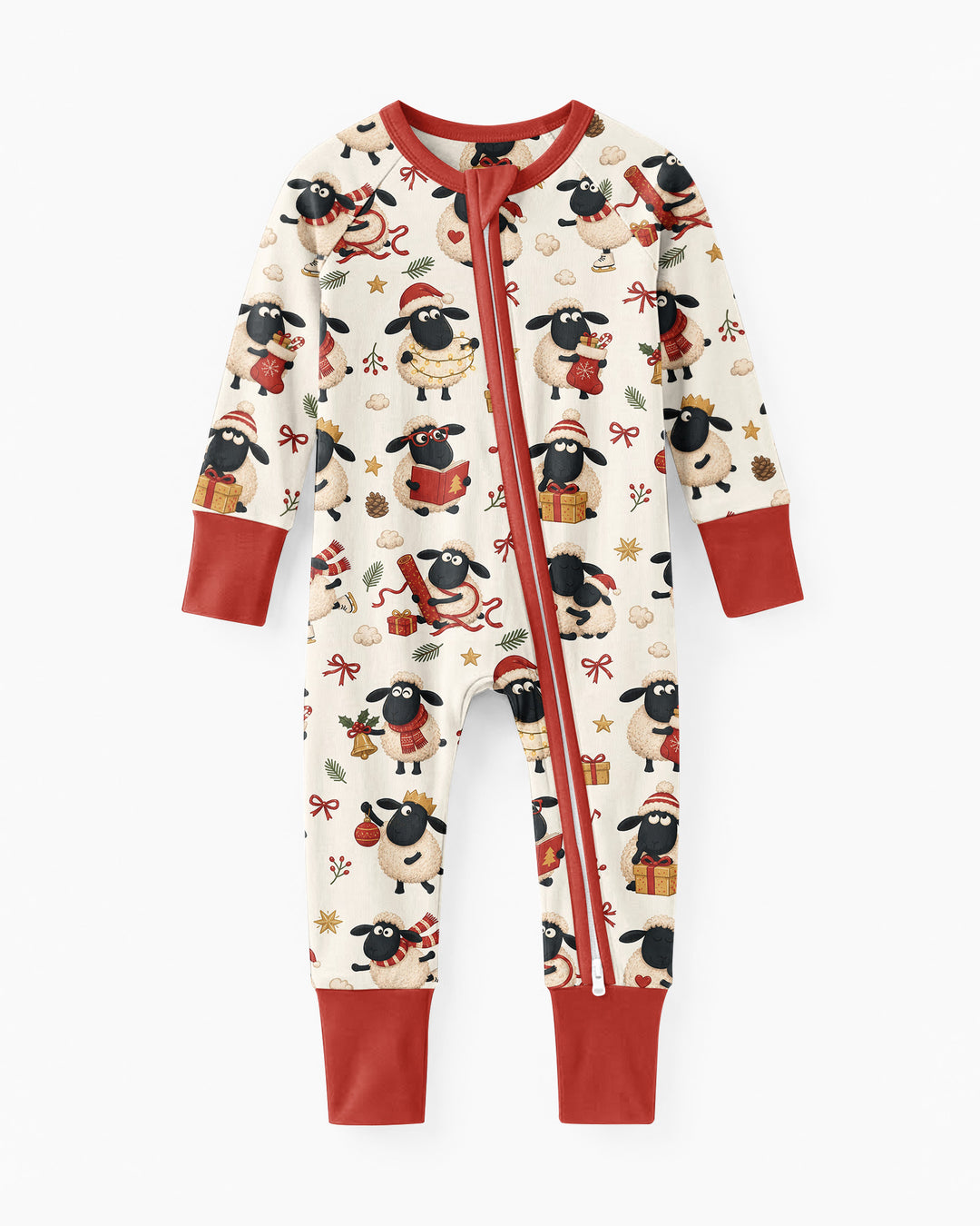 Festive Holiday Sheep Bamboo Convertible Zippy