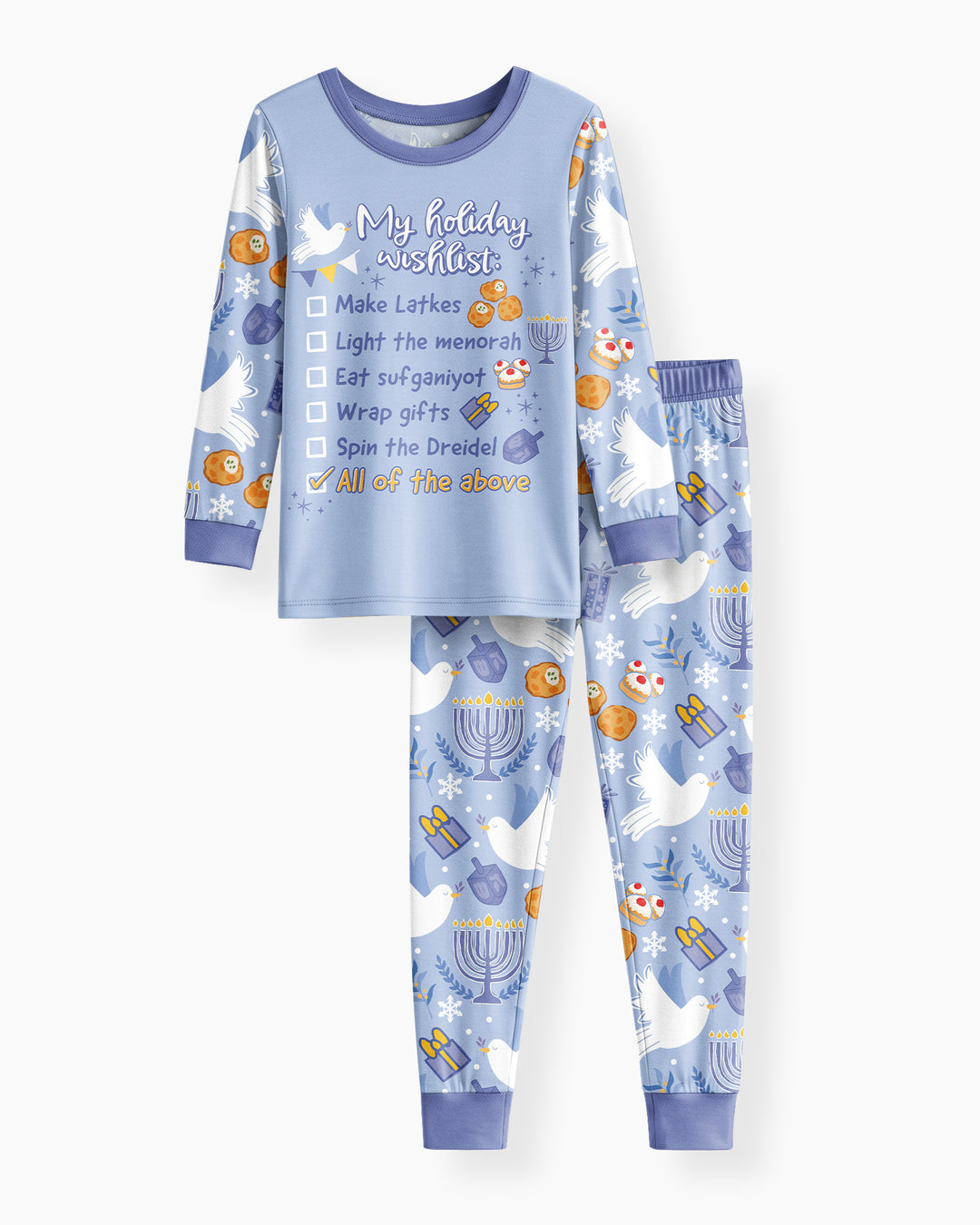Hanukkah To Do List Bamboo Two Piece Long Sleeve Pajama Set