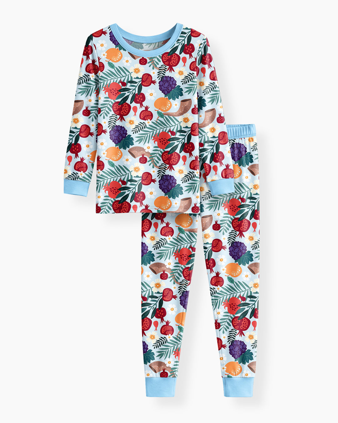 Zweiteiliges Langarm-Pyjama-Set mit Sommerfrüchten