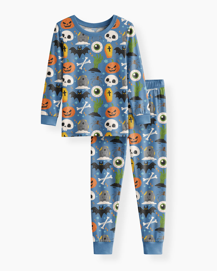 Little Monsters Bamboo Two Piece Long Sleeve Pajama Set For Halloween