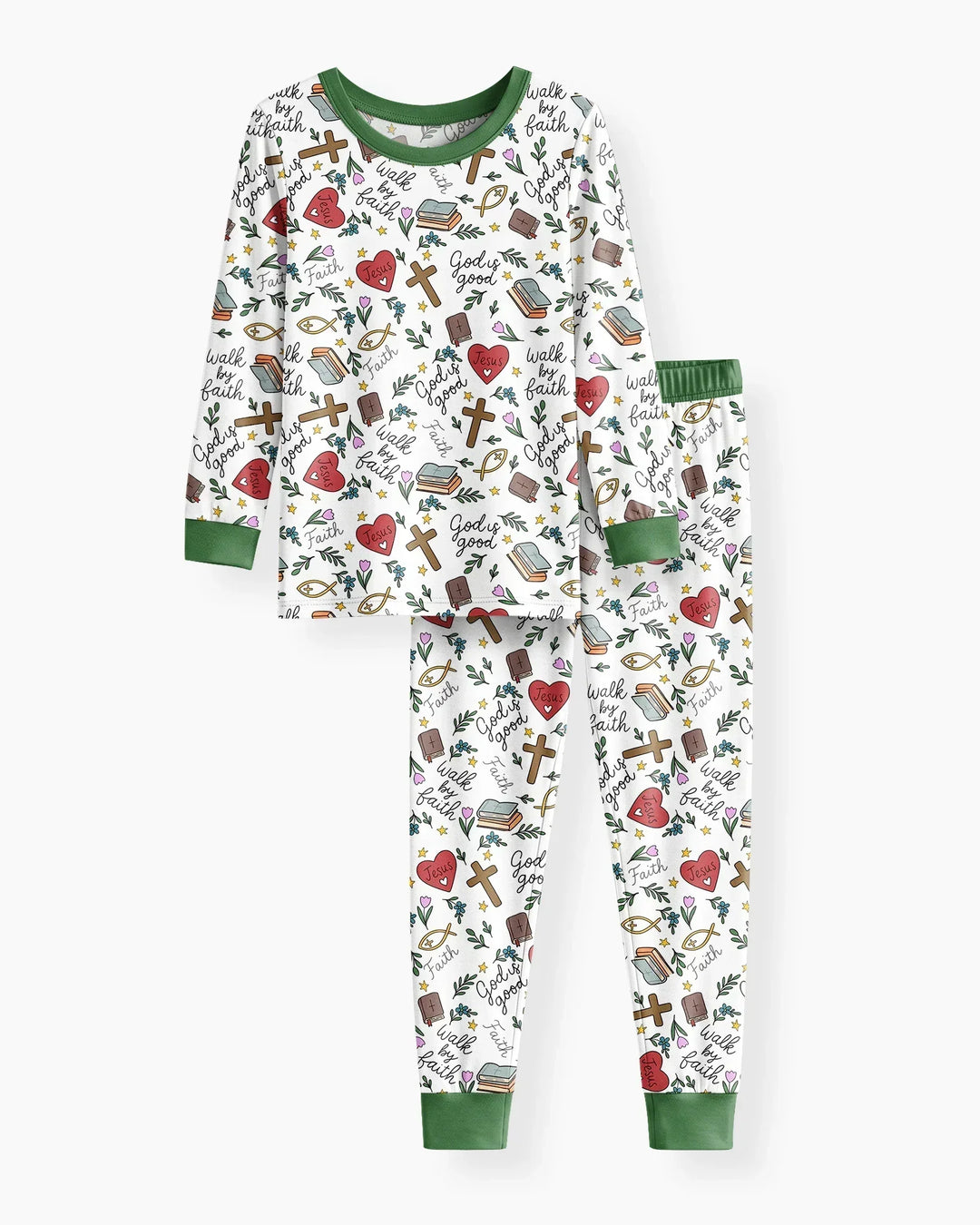 Zweiteiliges Langarm-Pyjama-Set mit Sommerfrüchten