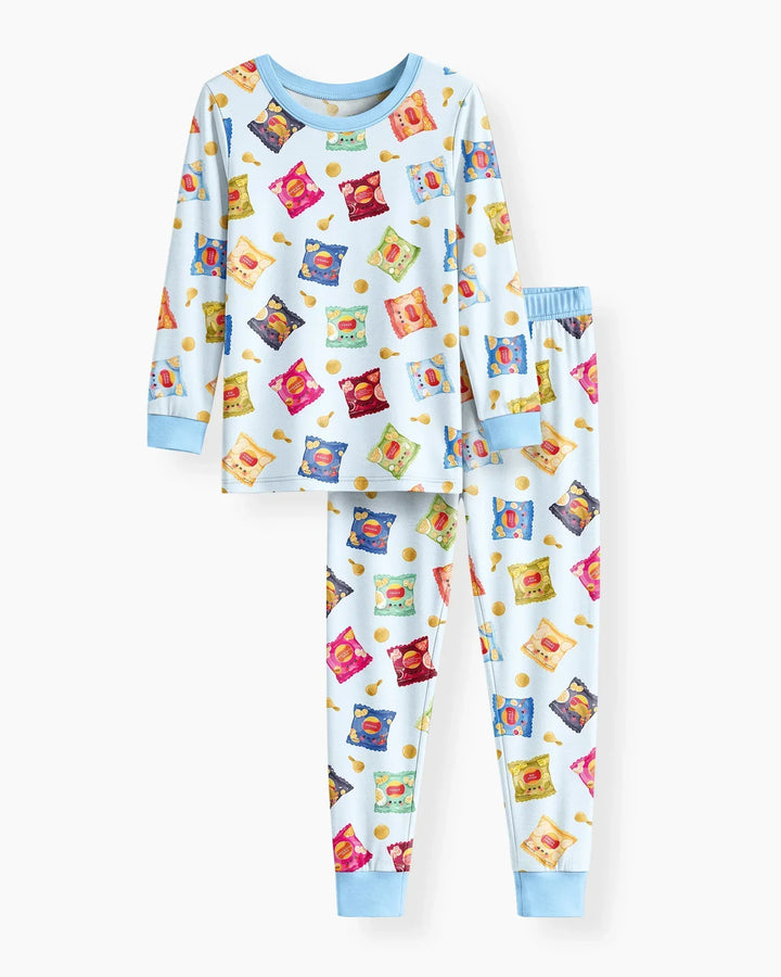 Zweiteiliges Langarm-Pyjama-Set mit Sommerfrüchten