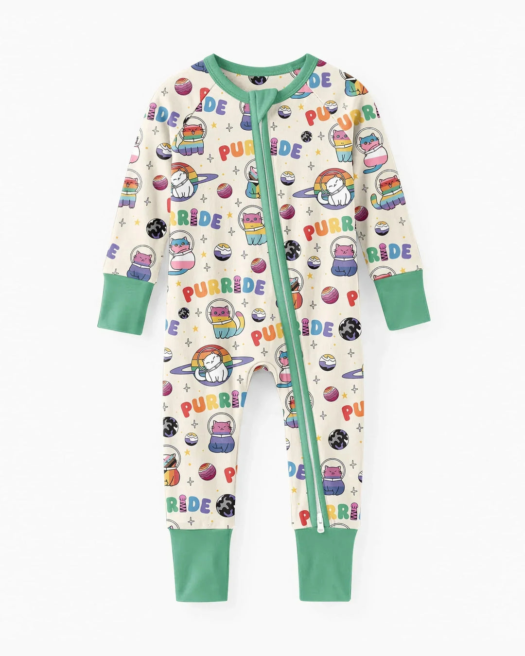 Rainbow Space Cats Family Matching Bamboo Convertible Zippy