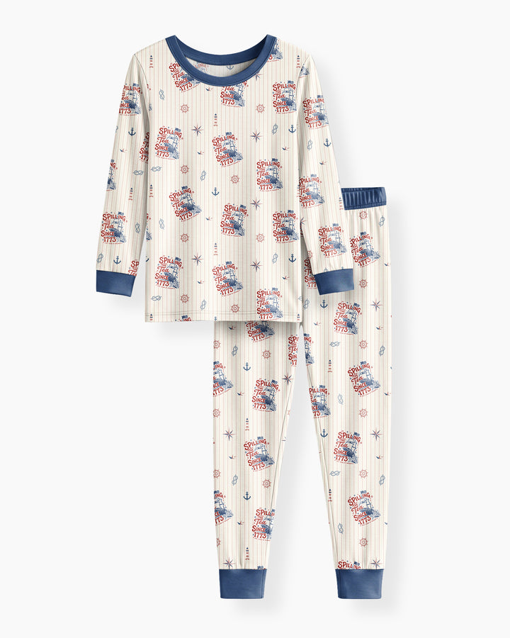 Zweiteiliges Langarm-Pyjama-Set mit Sommerfrüchten