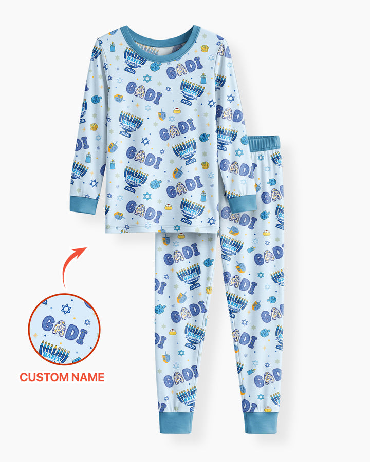 Zweiteiliges Langarm-Pyjama-Set mit Sommerfrüchten