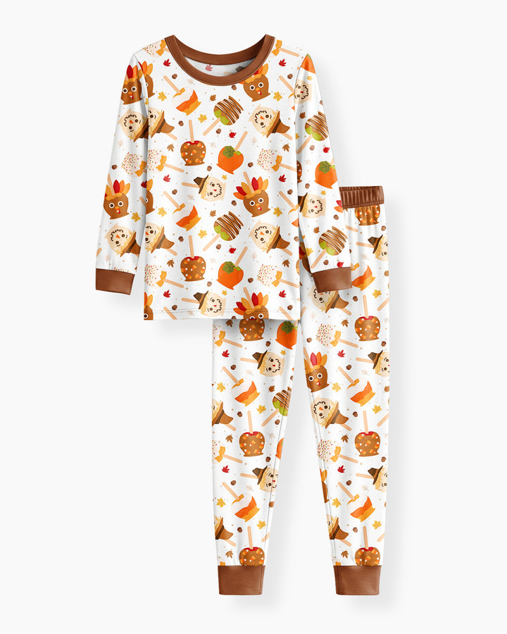 Zweiteiliges Langarm-Pyjama-Set mit Sommerfrüchten