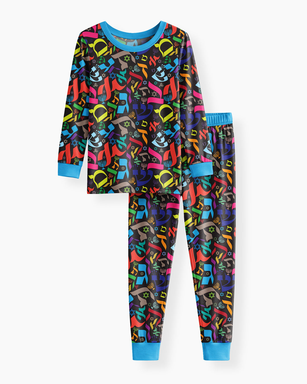 Hebrew Harmony Family Matching Bamboo Two Piece Long Sleeve Pajama Set