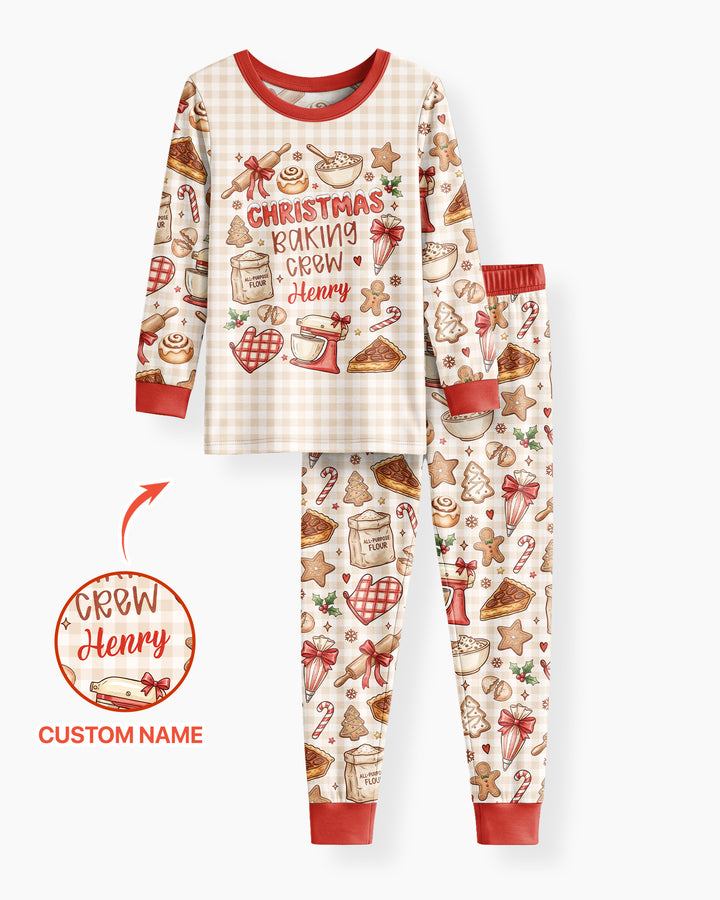 Christmas Baking Crew Bamboo Two Piece Long Sleeve Pajama Set