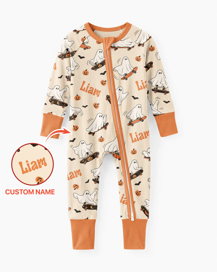 Skateboarding Ghost Halloween Bamboo Convertible Zippy
