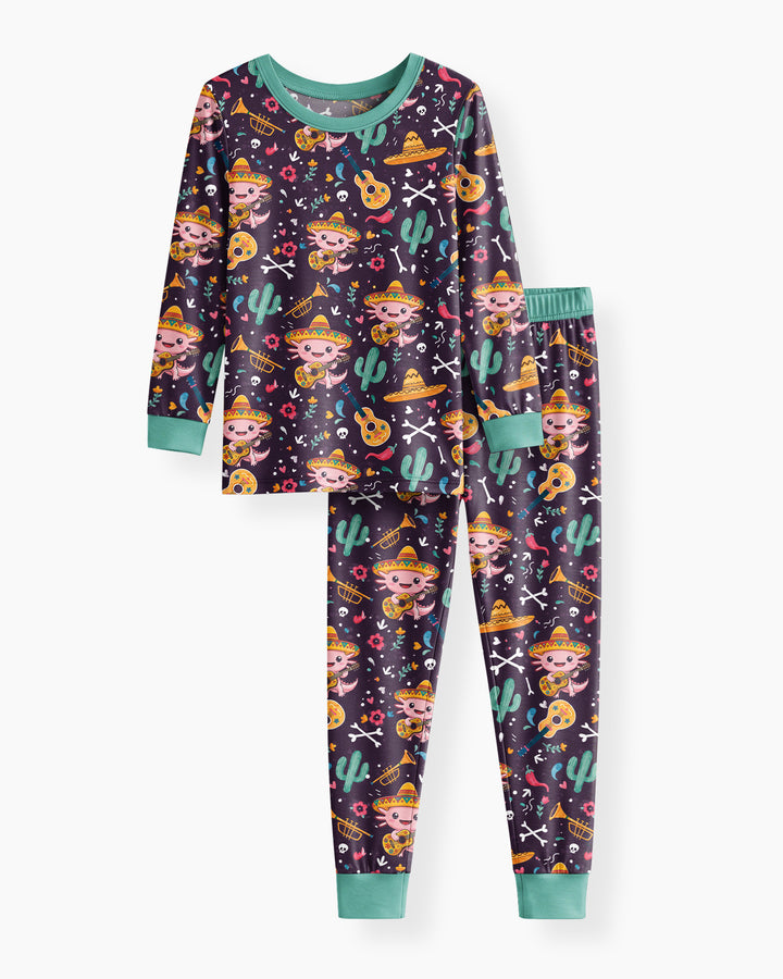Axolotl Fiesta Bamboo Two Piece Long Sleeve Pajama Set
