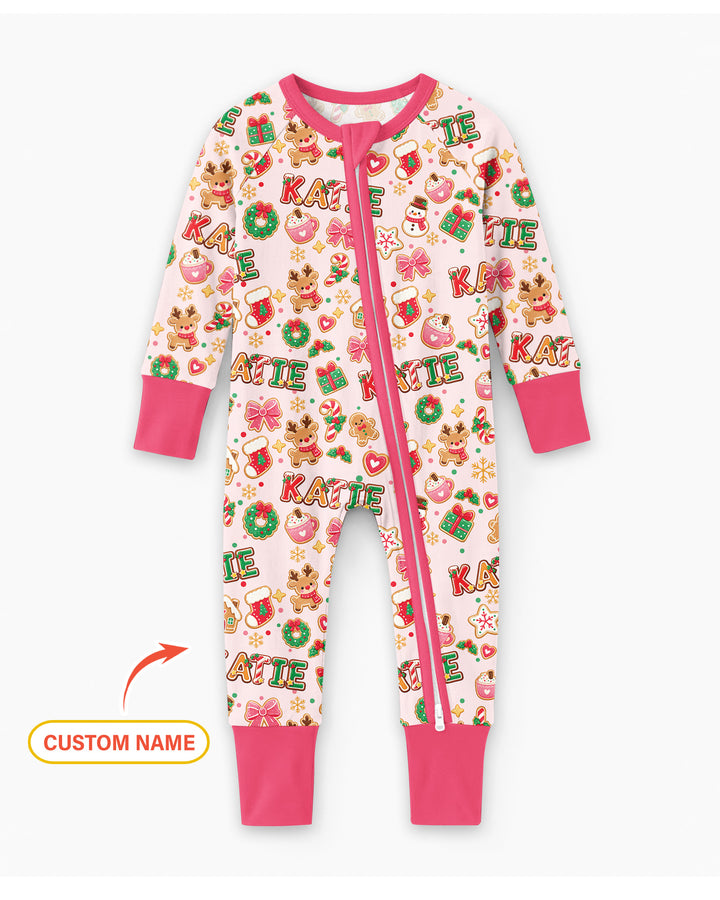 Pink GingerBread Custom Name Bamboo Convertible Zippy