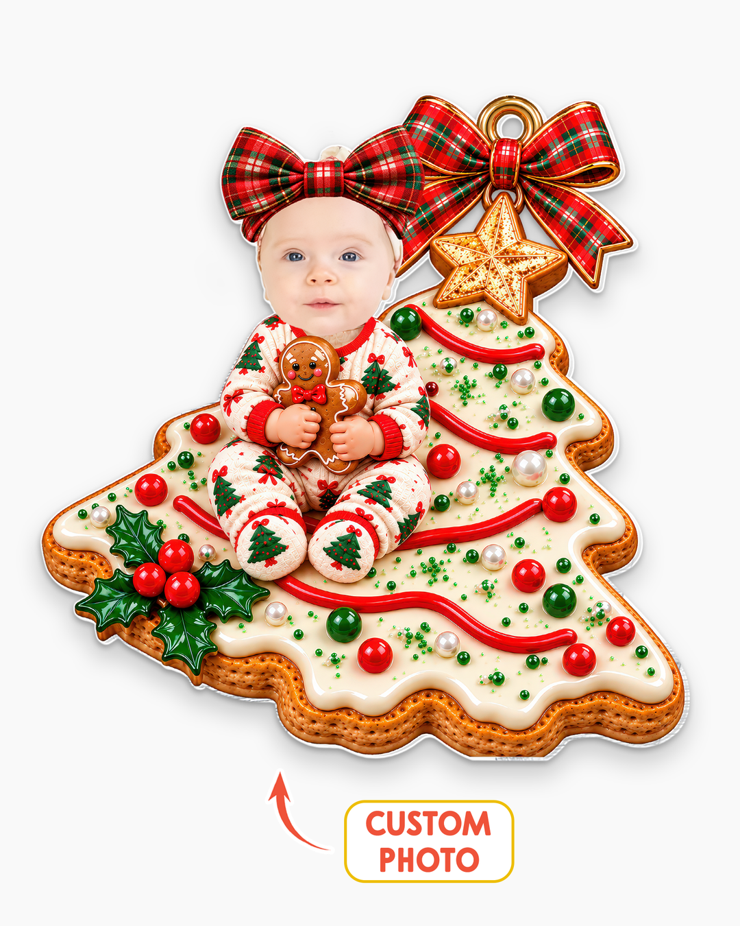 Sweet Christmas Tree Baby Personalized 1-Side Photo Acrylic Ornament