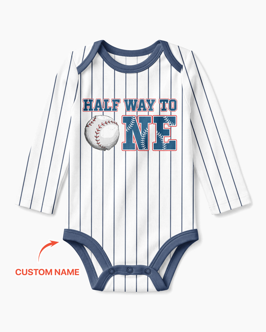 Custom Name Half Way To One Bamboo Bodysuit