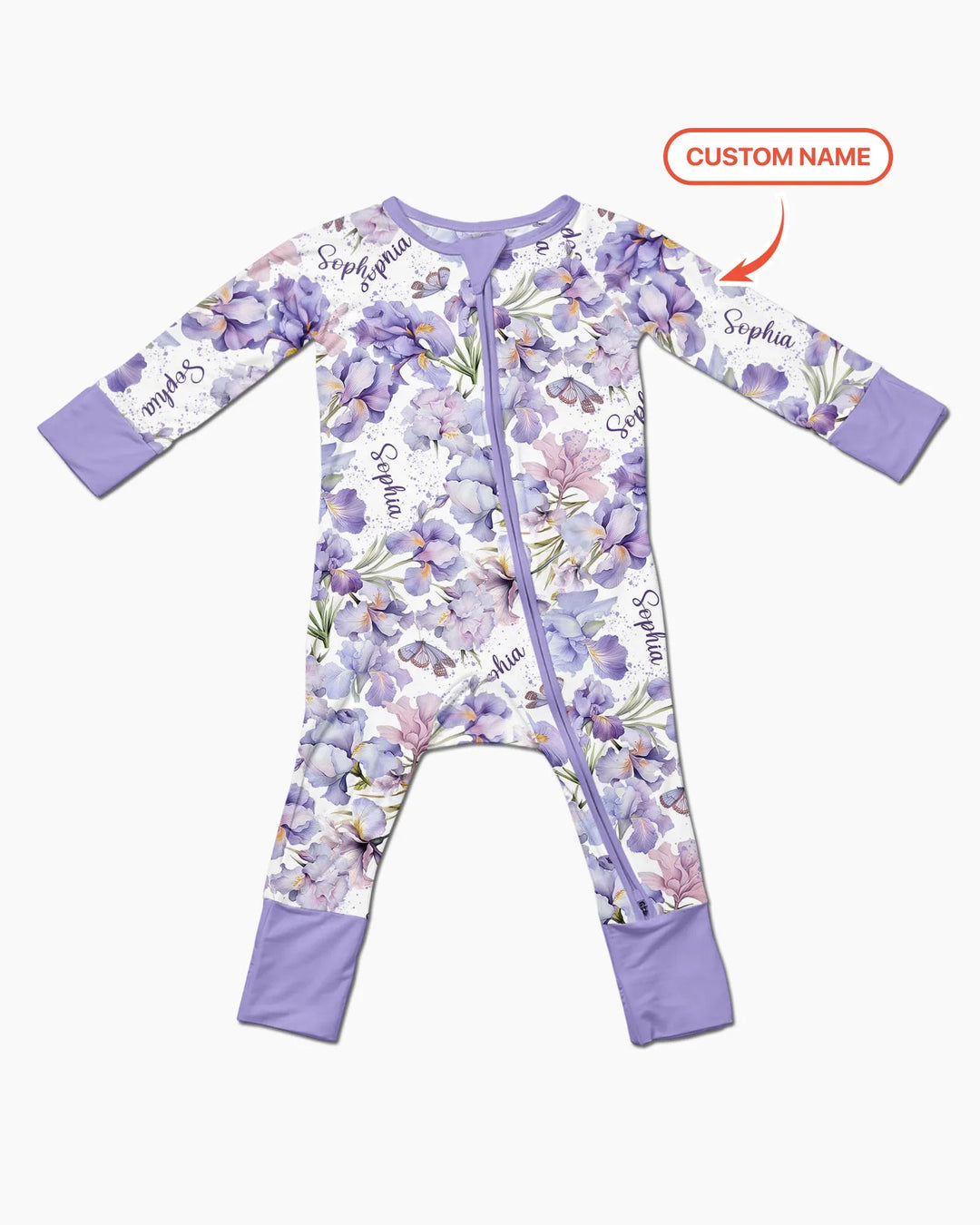 Custom Name Birth Month Flowers Bamboo Convertible Zippy
