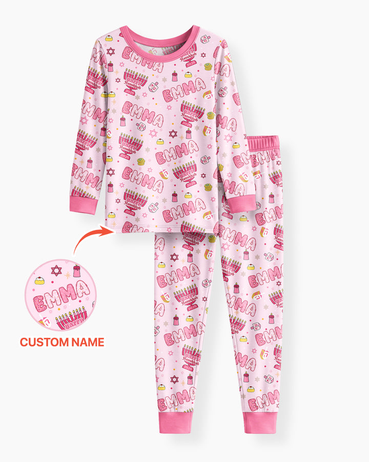 Zweiteiliges Langarm-Pyjama-Set mit Sommerfrüchten