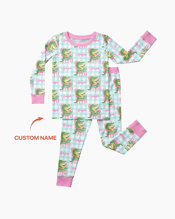 Zweiteiliges Langarm-Pyjama-Set mit Sommerfrüchten