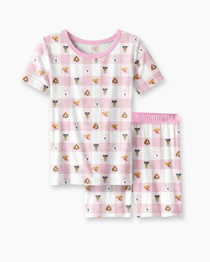 Schlafanzug-Set zweiteilig, kurze Ärmel, kurze Hose, Bambus