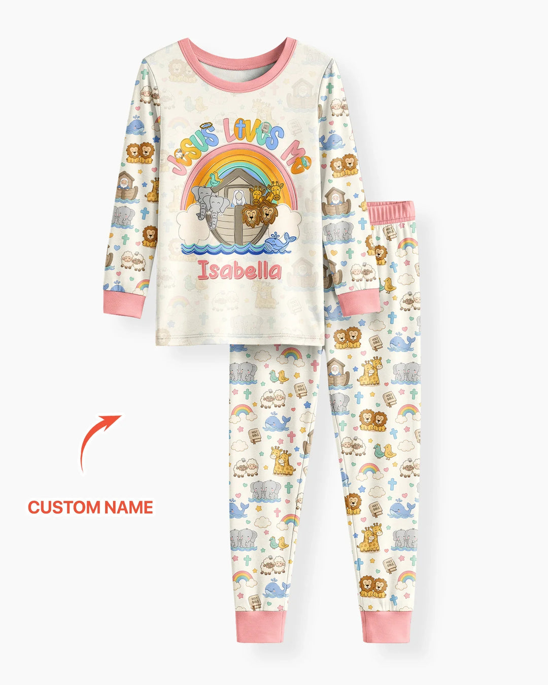 Zweiteiliges Langarm-Pyjama-Set mit Sommerfrüchten